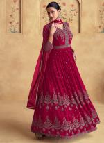 Georgette Pink Wedding Wear Sequins Work Readymade Anarkali Suit